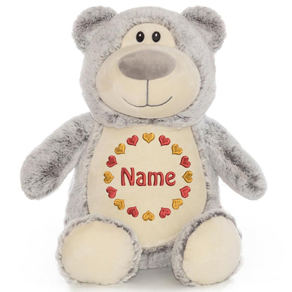 Personalisiertes Stofftier Bär Kuscheltier Bestickt Plüschtier zur Geburt Stickmotiv Herzkreis