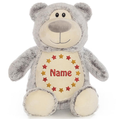Personalisiertes Stofftier Bär Kuscheltier Bestickt Plüschtier zur Geburt Stickmotiv Sternkreis