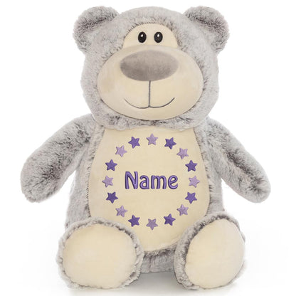 Personalisiertes Stofftier Bär Kuscheltier Bestickt Plüschtier zur Geburt Stickmotiv Sternkreis