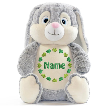 Personalisiertes Stofftier Hase Kuscheltier Bestickt Plüschtier zur Geburt Stickmotiv Herzkreis