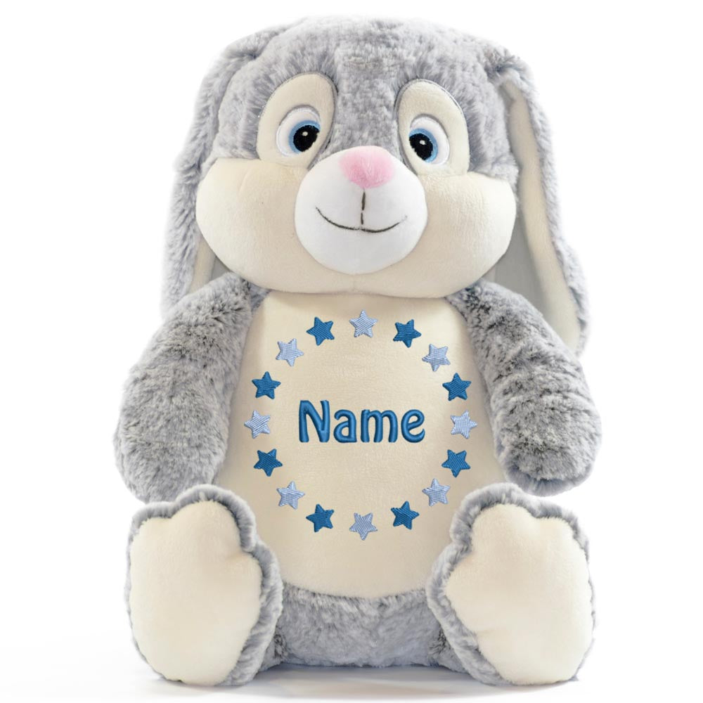 Personalisiertes Stofftier Hase Kuscheltier Bestickt Plüschtier zur Geburt Stickmotiv Sternkreis
