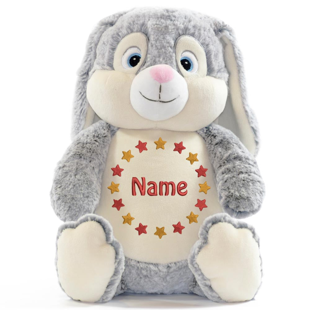 Personalisiertes Stofftier Hase Kuscheltier Bestickt Plüschtier zur Geburt Stickmotiv Sternkreis