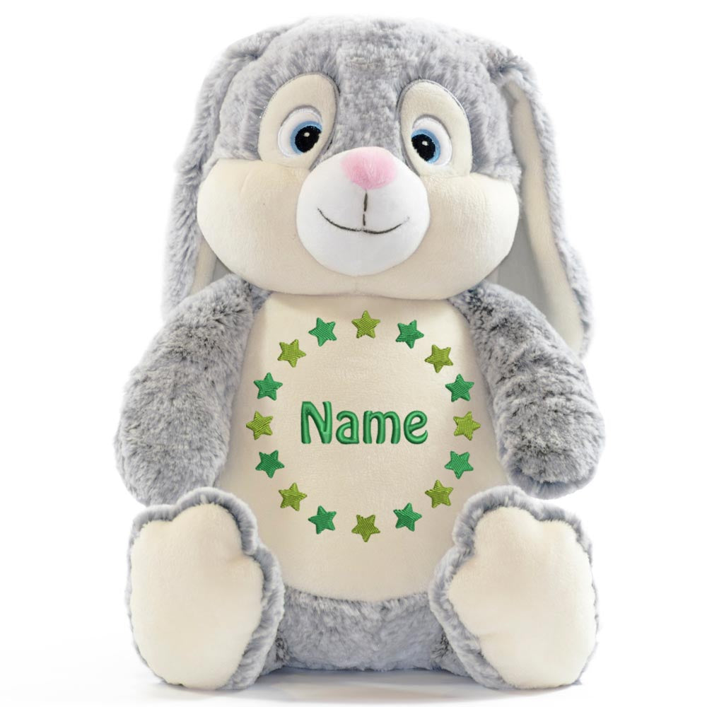 Personalisiertes Stofftier Hase Kuscheltier Bestickt Plüschtier zur Geburt Stickmotiv Sternkreis