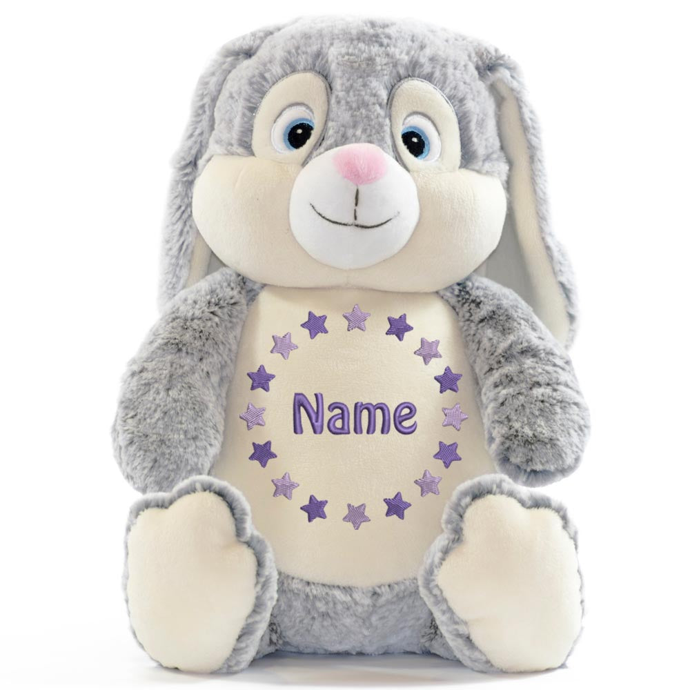 Personalisiertes Stofftier Hase Kuscheltier Bestickt Plüschtier zur Geburt Stickmotiv Sternkreis