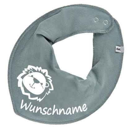 HALSTUCH Löwe mit Name oder Text personalisiert für Baby oder Kind aus Baumwolle in Einheitsgröße verschiedene Farben