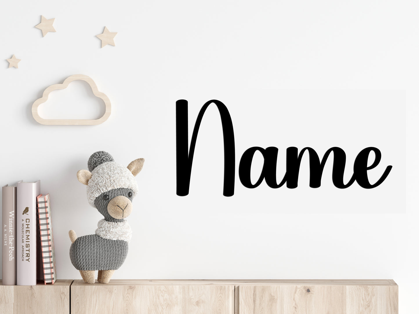 Personalisierter 3D Schriftzug individuelles Namensschild Türschild Wanddekoration Acryl verschiedene Größen und Schriftarten SCHWARZ