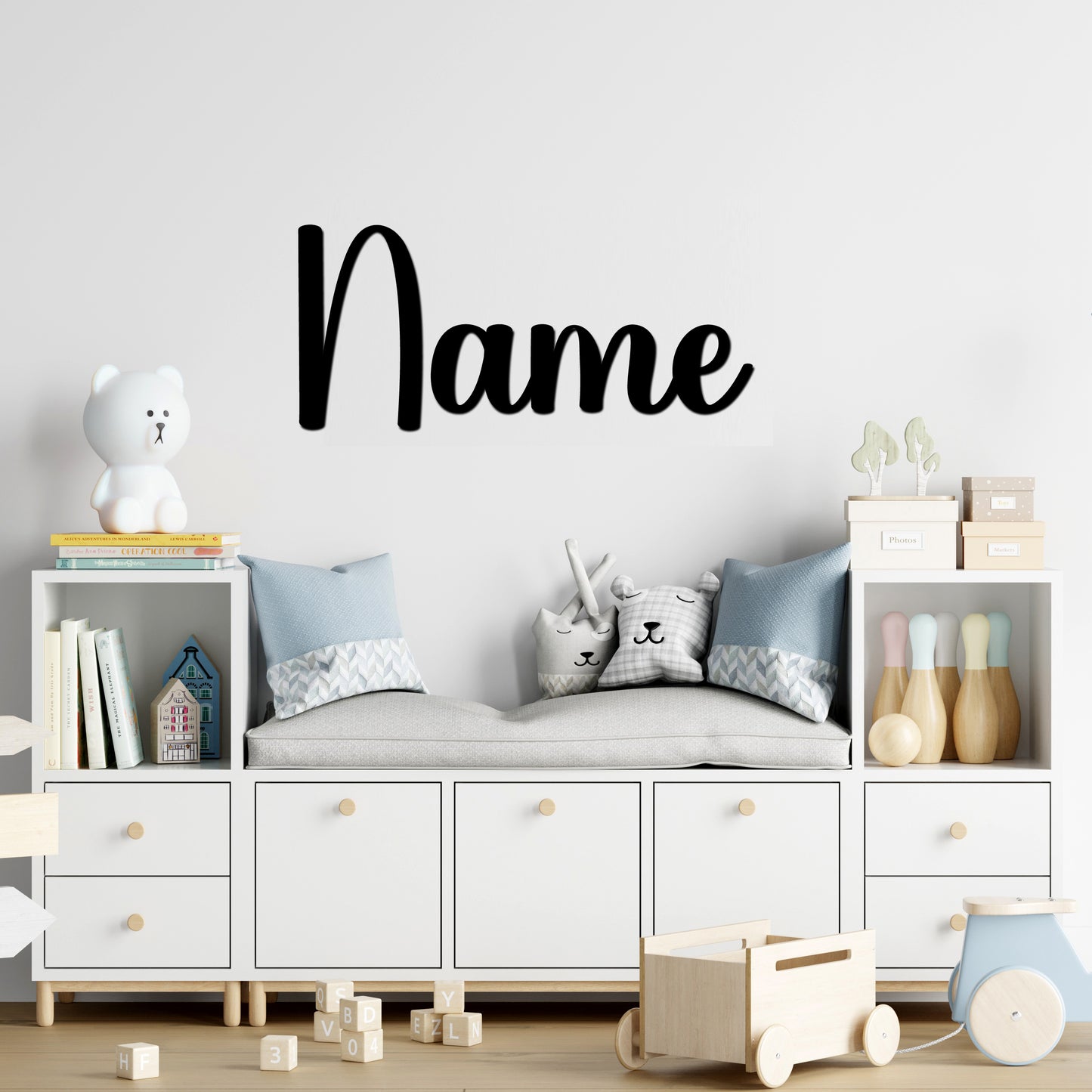 Personalisierter 3D Schriftzug individuelles Namensschild Türschild Wanddekoration Acryl verschiedene Größen und Schriftarten SCHWARZ