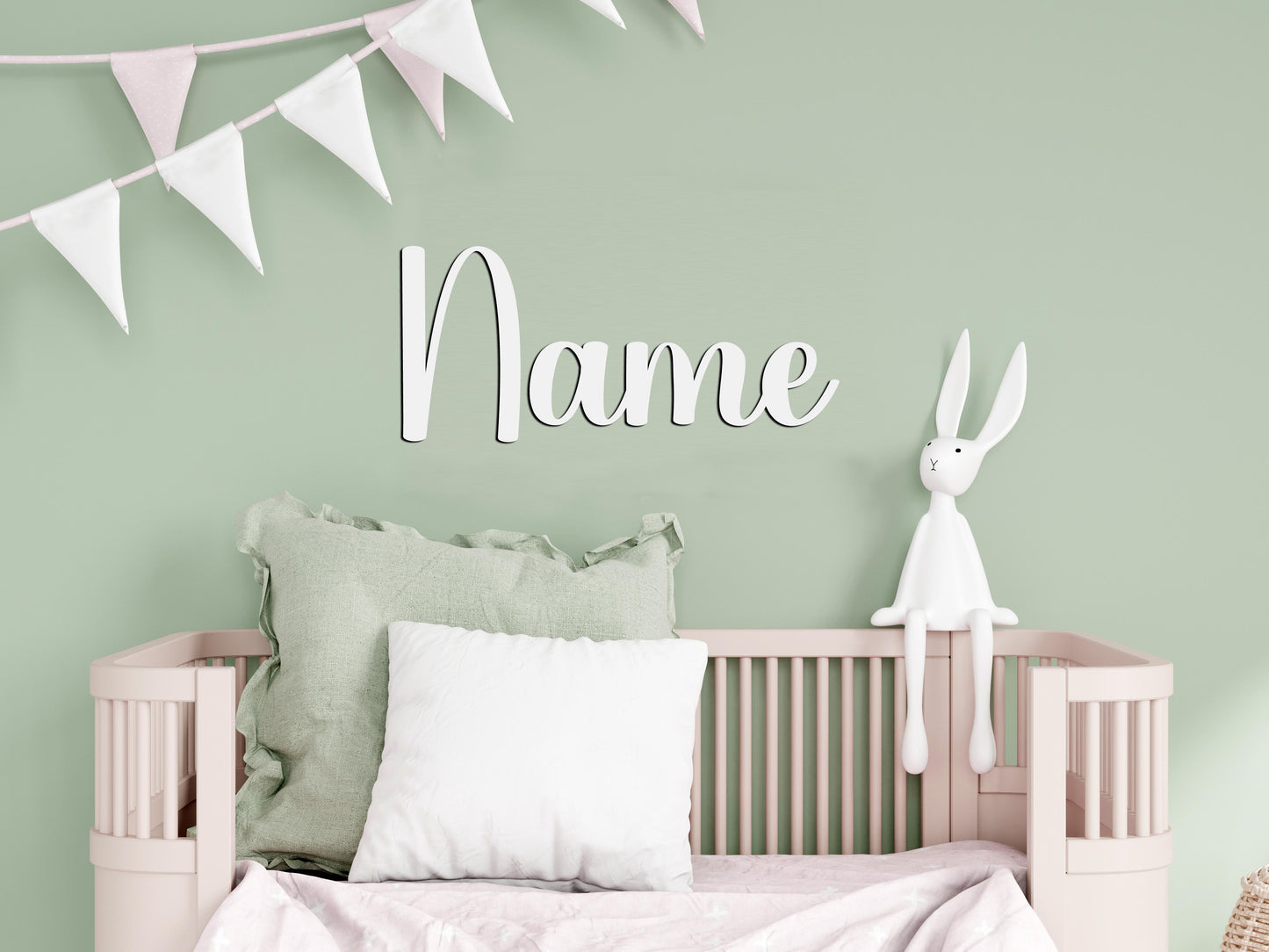 Personalisierter 3D Schriftzug individuelles Namensschild Türschild Wanddekoration Acryl verschiedene Größen und Schriftarten WEISS