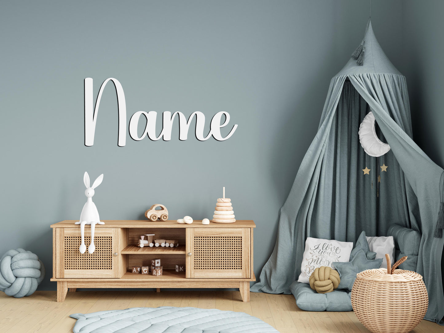 Personalisierter 3D Schriftzug individuelles Namensschild Türschild Wanddekoration Acryl verschiedene Größen und Schriftarten WEISS