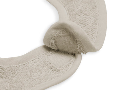 Lätzchen für Babys mit Name bestickt weicher Frottee aus 100% Baumwolle Babylätzchen 38cm lang beige