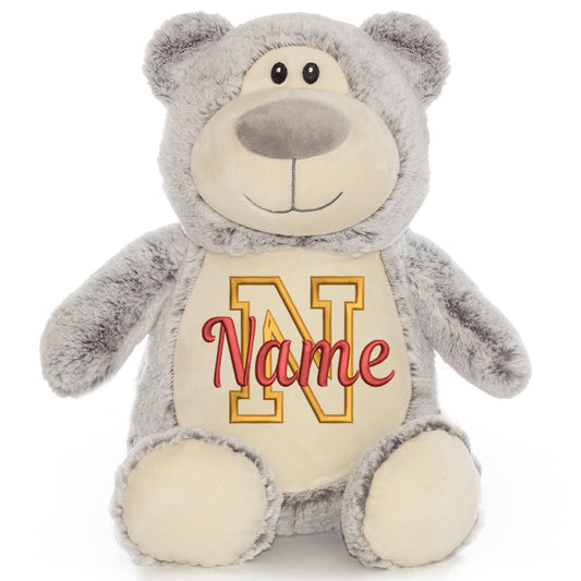 Personalisiertes Stofftier Bär Kuscheltier Bestickt Plüschtier zur Geburt Stickmotiv Buchstabe