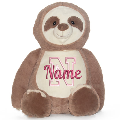 Stofftier mit Name Bestickt Kuscheltier Faultier personalisiert Buchstabe