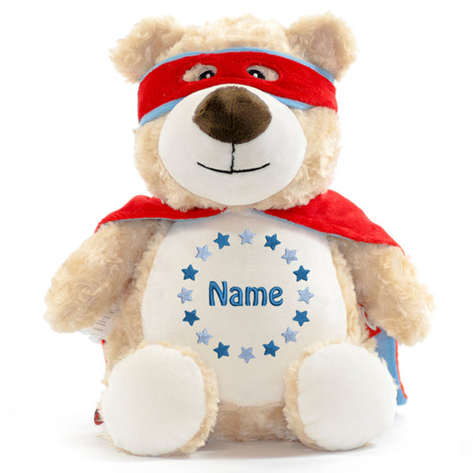 Stofftier mit Name Bestickt Kuscheltier Heldenbär personalisiert Stickmotiv Sternkreis