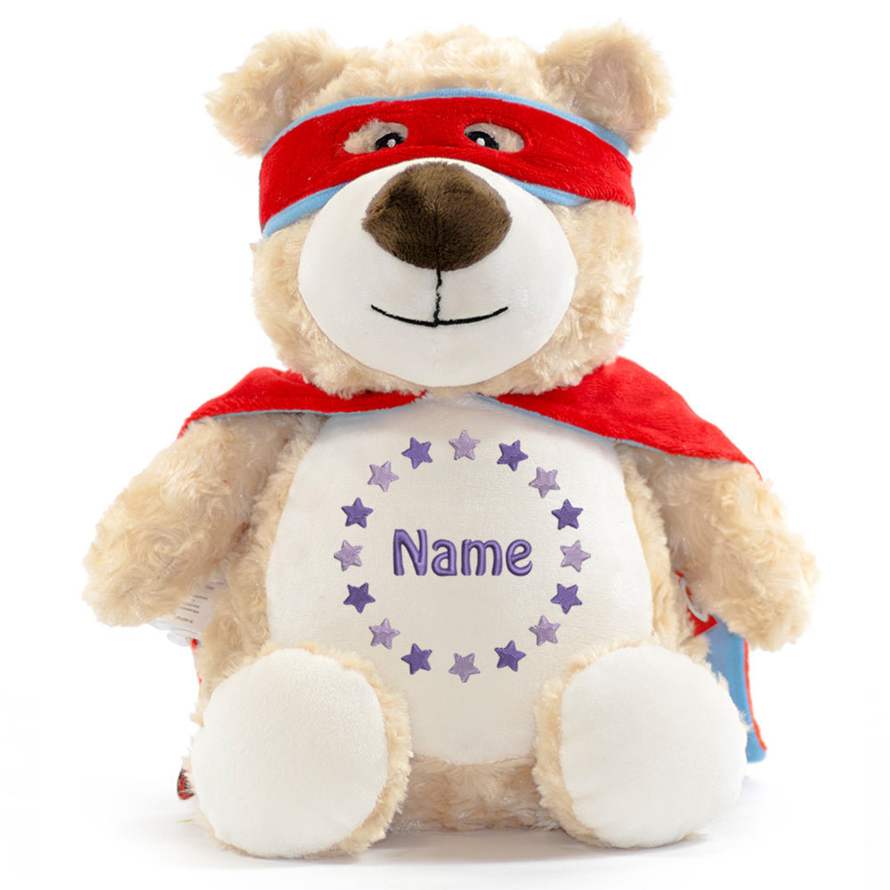 Stofftier mit Name Bestickt Kuscheltier Heldenbär personalisiert Stickmotiv Sternkreis