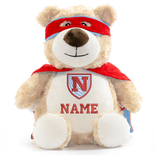 Stofftier mit Name Bestickt Kuscheltier Heldenbär personalisiert Stickmotiv Superheld