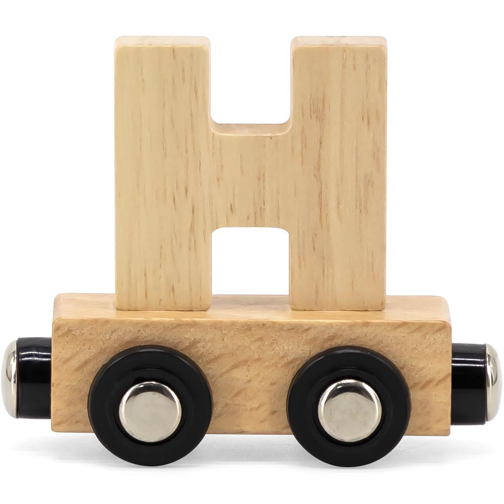 Buchstabenzug Namenszug Holzeisenbahn magnetisch Holzbuchstaben Wunschname zusammenstellen natur