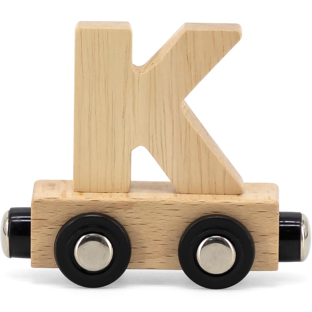 Buchstabenzug Namenszug Holzeisenbahn magnetisch Holzbuchstaben Wunschname zusammenstellen natur