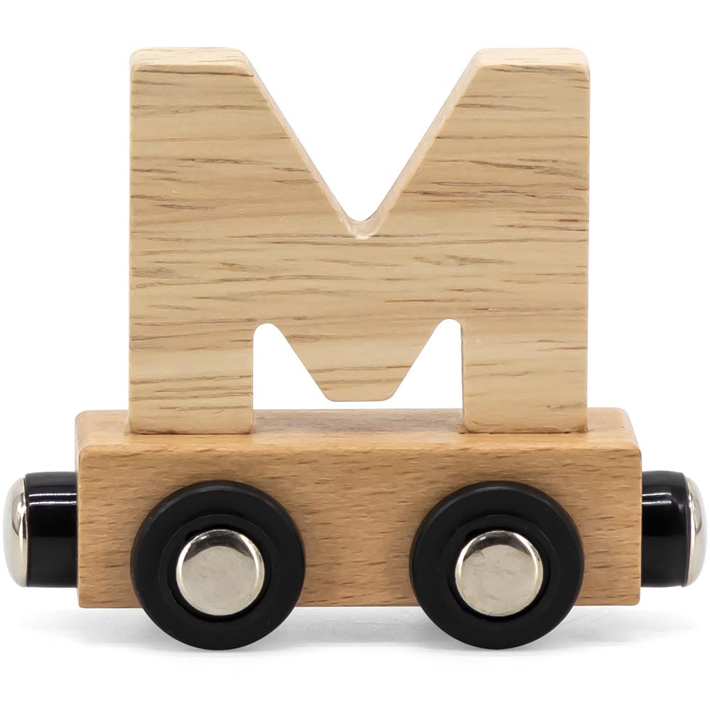 Buchstabenzug Namenszug Holzeisenbahn magnetisch Holzbuchstaben Wunschname zusammenstellen natur