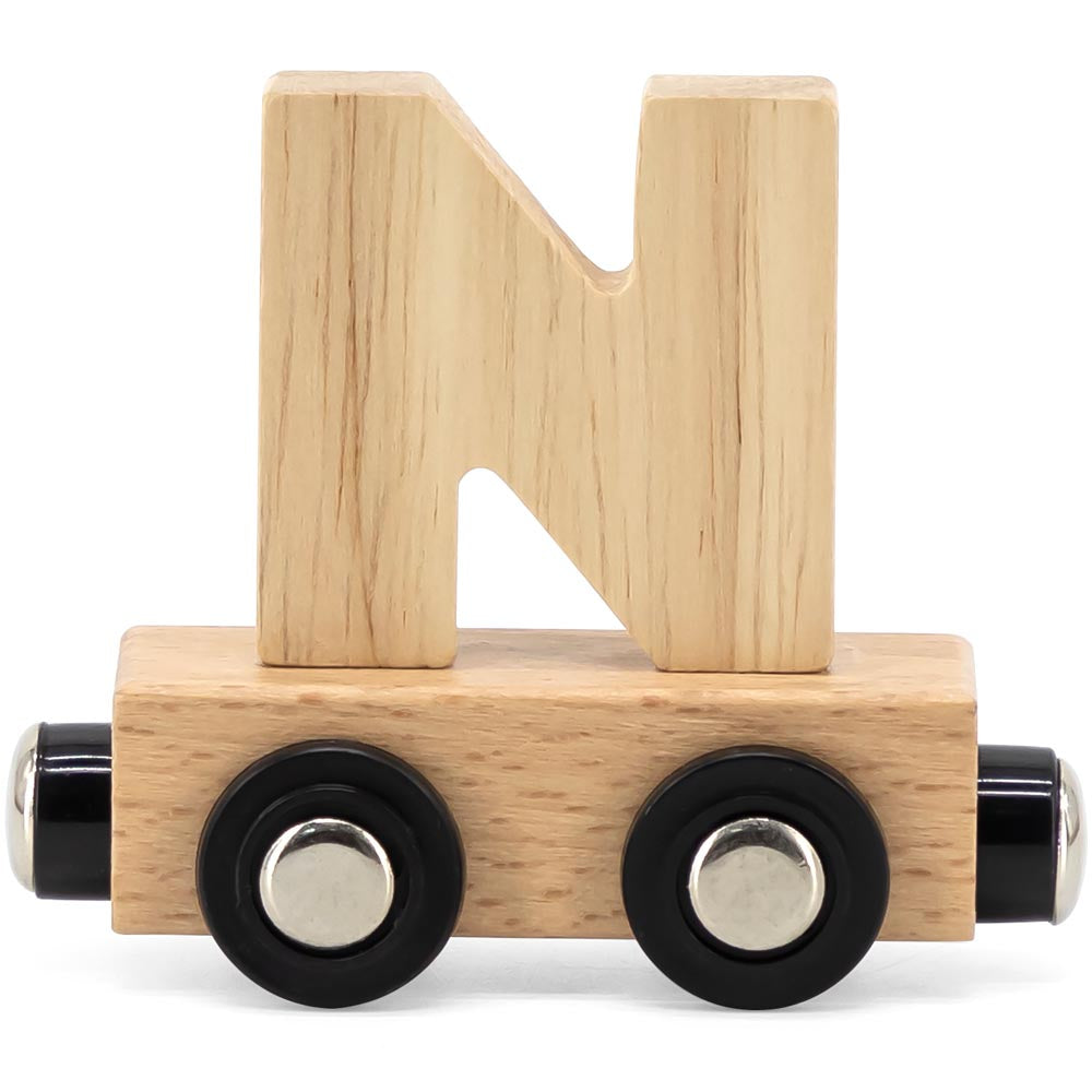 Buchstabenzug Namenszug Holzeisenbahn magnetisch Holzbuchstaben Wunschname zusammenstellen natur