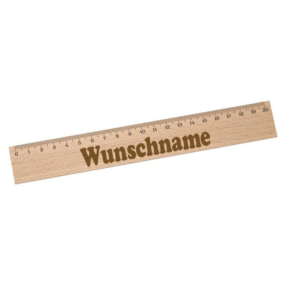 Personalisiertes Lineal zur Einschulung mit Name & Motiv graviert - 20cm Holzlineal Geschenk für Schulanfänger Name