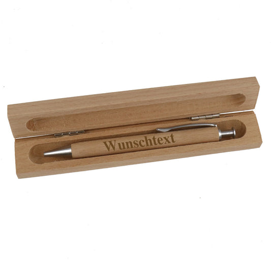 Kugelschreiber mit Name graviert aus Holz Wunschname oder Wunschtext als Geschenk Kugelschreiber in Geschenkbox