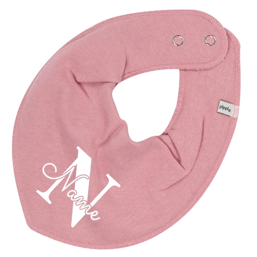 HALSTUCH Buchstabe mit Name oder Text personalisiert für Baby oder Kind aus Baumwolle in Einheitsgröße verschiedene Farben