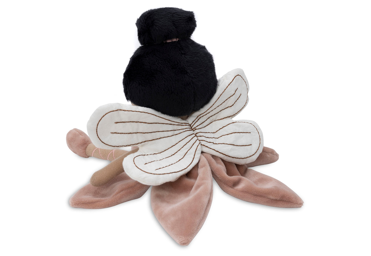 Stoffpuppe mit Namen Kuscheltier Fee personalisiert Geschenk zur Geburt Kleid Rose