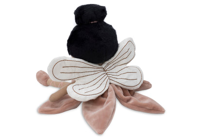 Stoffpuppe mit Namen Kuscheltier Fee personalisiert Geschenk zur Geburt Kleid Rose