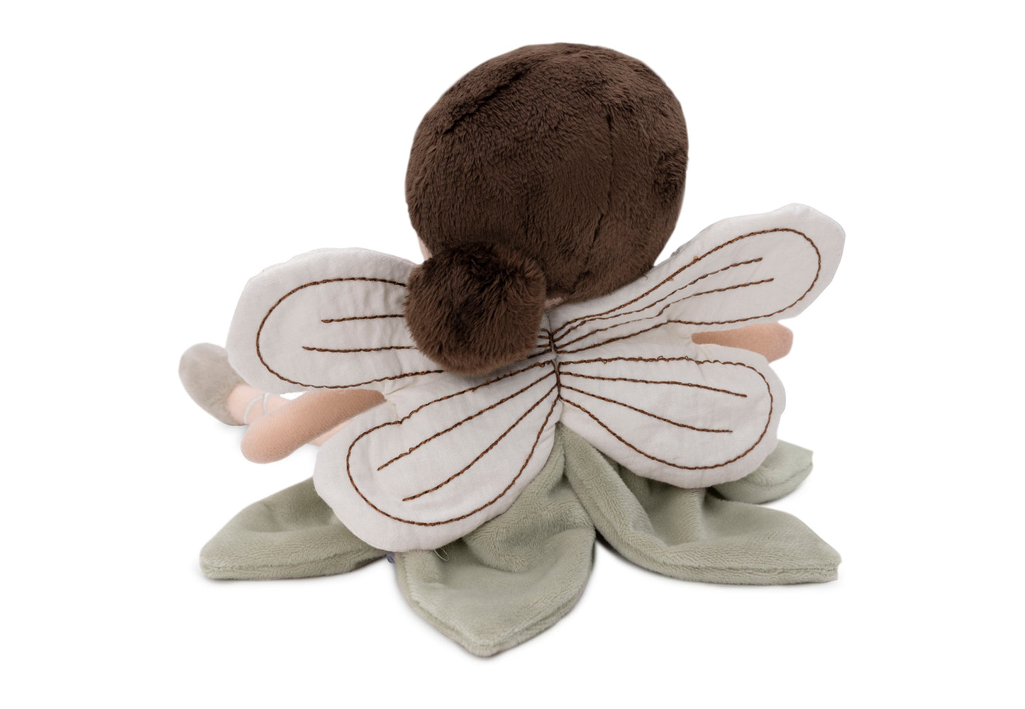 Personalisierte Kuschel- und Kinderpuppe Stoffpuppe mit Namen Kuscheltier Fee personalisiert Geschenk zur Geburt Kleid salbei