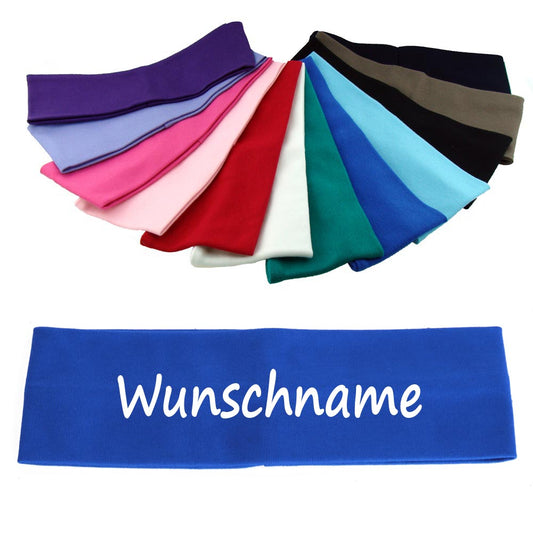 Stirnband mit Namen oder Text personalisiert für Baby oder Kind aus 100% Baumwolle Royal