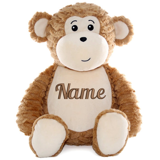 Personalisiertes Stofftier AFFE Kuscheltier Bestickt Plüschtier zur Geburt Stickmotiv Name