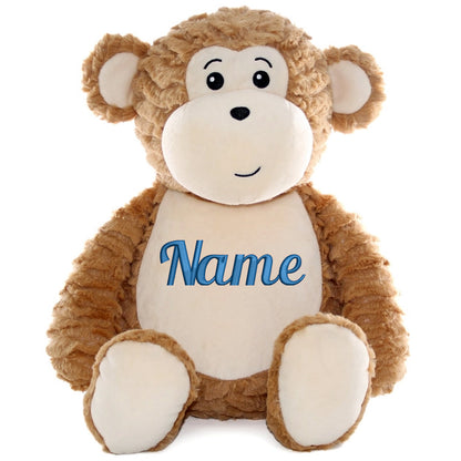Personalisiertes Stofftier AFFE Kuscheltier Bestickt Plüschtier zur Geburt Stickmotiv Name