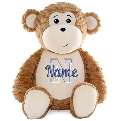 Personalisiertes Stofftier AFFE Kuscheltier Bestickt Plüschtier zur Geburt Stickmotiv Buchstabe