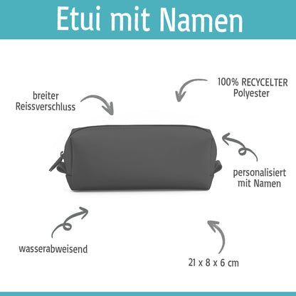 Personalisierte Federmappe mit Name Bedruckt - Stifte Etui für Schule - Geschenk zur Einschulung Motiv Stifte rosa