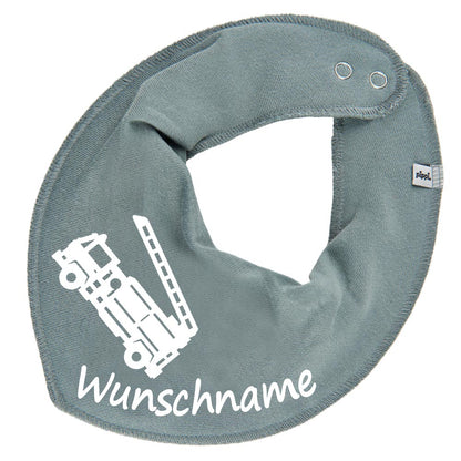 HALSTUCH Feuerwehr mit Name oder Text personalisiert für Baby oder Kind aus Baumwolle in Einheitsgröße verschiedene Farben