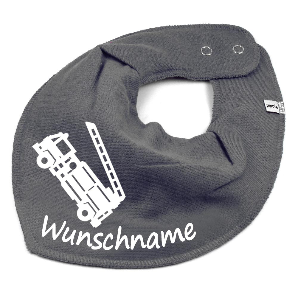 HALSTUCH Feuerwehr mit Name oder Text personalisiert für Baby oder Kind aus Baumwolle in Einheitsgröße verschiedene Farben