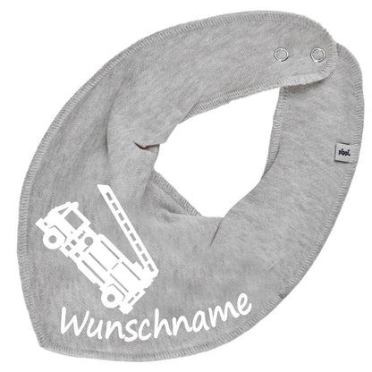 HALSTUCH Feuerwehr mit Name oder Text personalisiert für Baby oder Kind aus Baumwolle in Einheitsgröße verschiedene Farben