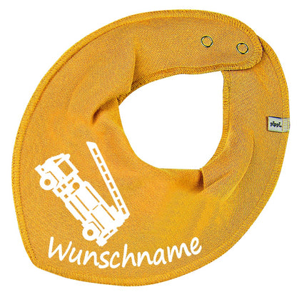 HALSTUCH Feuerwehr mit Name oder Text personalisiert für Baby oder Kind aus Baumwolle in Einheitsgröße verschiedene Farben