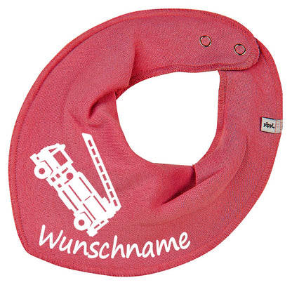 HALSTUCH Feuerwehr mit Name oder Text personalisiert für Baby oder Kind aus Baumwolle in Einheitsgröße verschiedene Farben