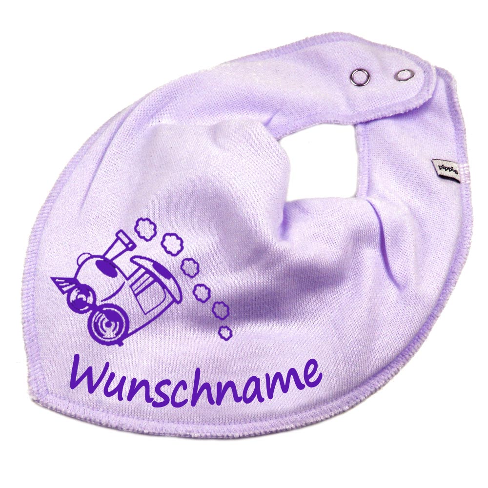 HALSTUCH Zug mit Name oder Text personalisiert für Baby oder Kind aus Baumwolle in Einheitsgröße verschiedene Farben