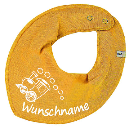 HALSTUCH Zug mit Name oder Text personalisiert für Baby oder Kind aus Baumwolle in Einheitsgröße verschiedene Farben