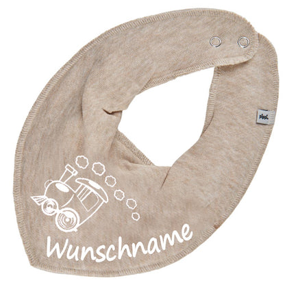 HALSTUCH Zug mit Name oder Text personalisiert für Baby oder Kind aus Baumwolle in Einheitsgröße verschiedene Farben