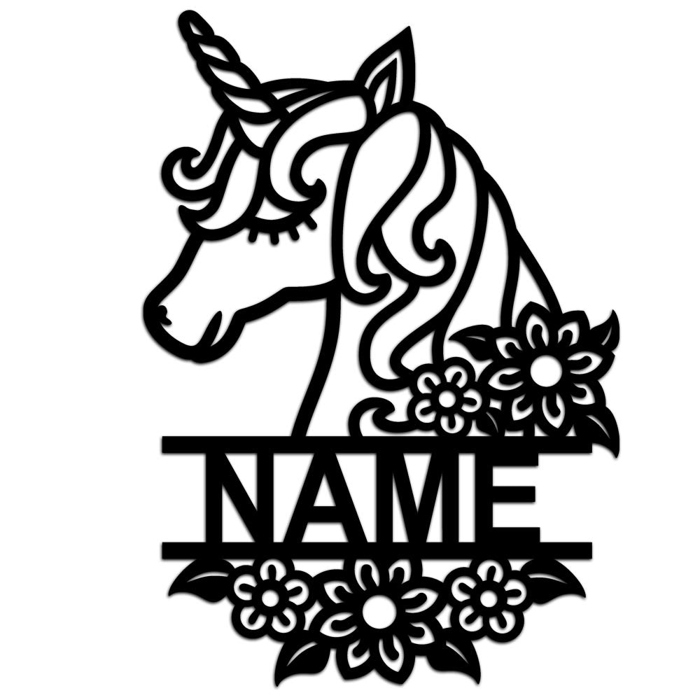 Personalisierter 3D Schriftzug individuelles Namensschild 25cm Höhe Türschild Wanddekoration Kinderzimmer Acryl Einhorn verschiedene Farben