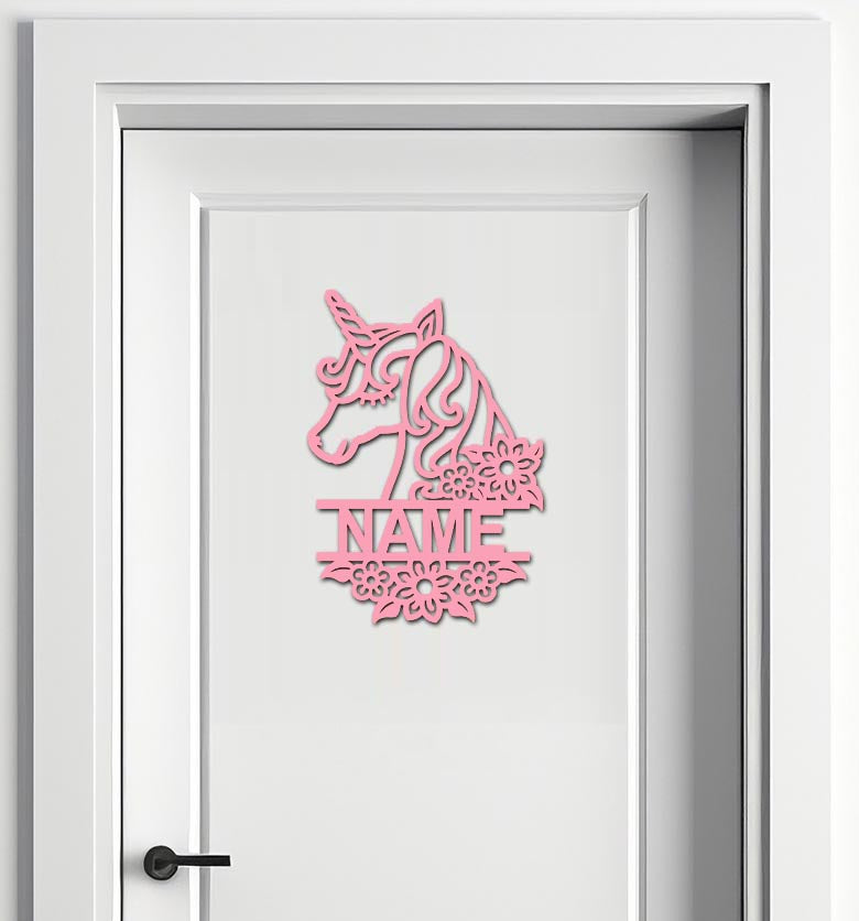 Personalisierter 3D Schriftzug individuelles Namensschild 25cm Höhe Türschild Wanddekoration Kinderzimmer Acryl Einhorn verschiedene Farben