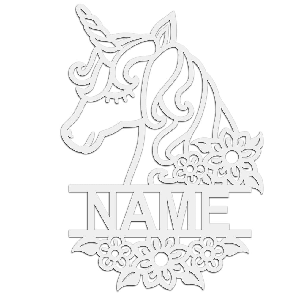 Personalisierter 3D Schriftzug individuelles Namensschild 25cm Höhe Türschild Wanddekoration Kinderzimmer Acryl Einhorn verschiedene Farben