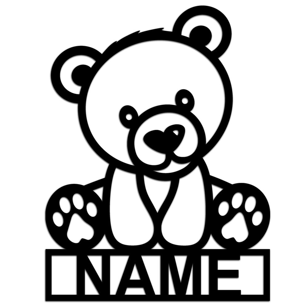 Personalisierter 3D Schriftzug individuelles Namensschild 25cm Höhe Türschild Wanddekoration Kinderzimmer Acryl Bär verschiedene Farben