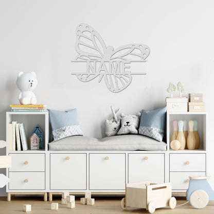 Personalisierter 3D Schriftzug individuelles Namensschild 25cm Höhe Türschild Wanddekoration Kinderzimmer Acryl Schmetterling verschiedene Farben