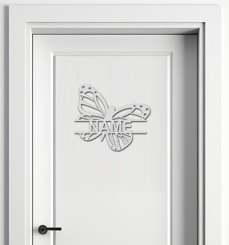 Personalisierter 3D Schriftzug individuelles Namensschild 25cm Höhe Türschild Wanddekoration Kinderzimmer Acryl Schmetterling verschiedene Farben