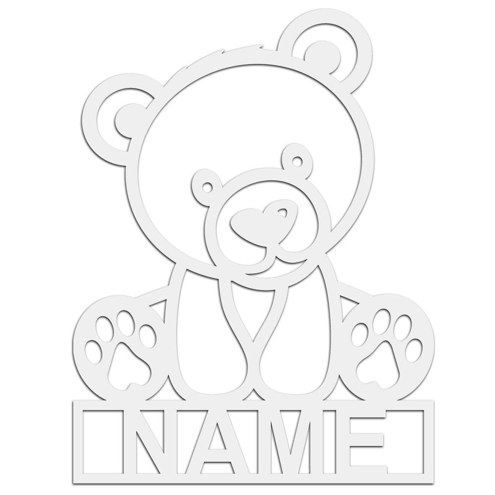 Personalisierter 3D Schriftzug individuelles Namensschild 25cm Höhe Türschild Wanddekoration Kinderzimmer Acryl Bär verschiedene Farben