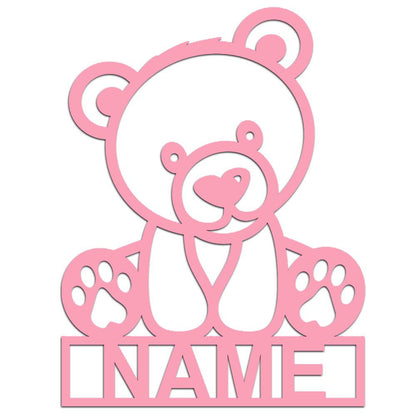 Personalisierter 3D Schriftzug individuelles Namensschild 25cm Höhe Türschild Wanddekoration Kinderzimmer Acryl Bär verschiedene Farben